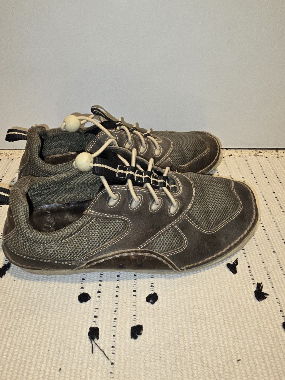 Orvis Shoes Men's 9M Green Brown Leather Comfort Toggle Sneaker Casual OV7027